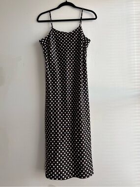 Black & White Polka Dot Maxi Slip Dress